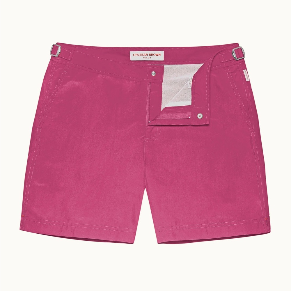 Orlebar Brown Mid-Length Swim Shorts in Bright Pink Size 28